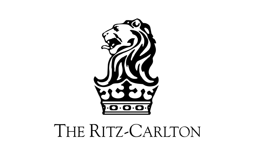 white backround with black text of ritz carlton