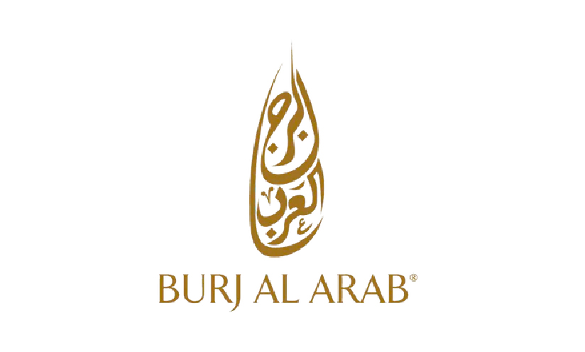 white backround with green text of burj al arab logo