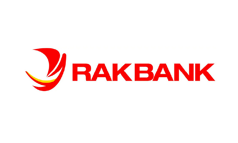 white background with red text of RAK BANK logo